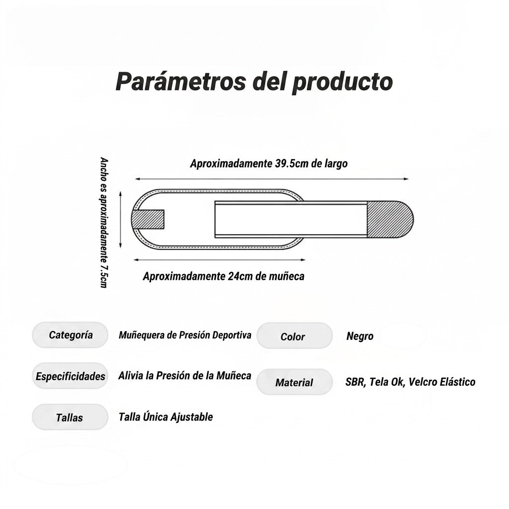 Muñequera de Presión Ajustable